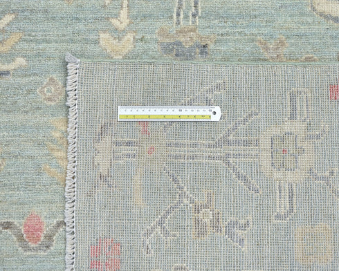 8x10 Soft Green Turkish Oushak Hand Knotted Traditional Soft Wool Area Rug
