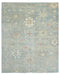 8x10 Soft Blue Oushak Turkish Hand Knotted Traditional Veg Dye Wool Area Rug