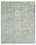 8x10 Soft Blue Oushak Turkish Hand Knotted Traditional Veg Dye Wool Area Rug