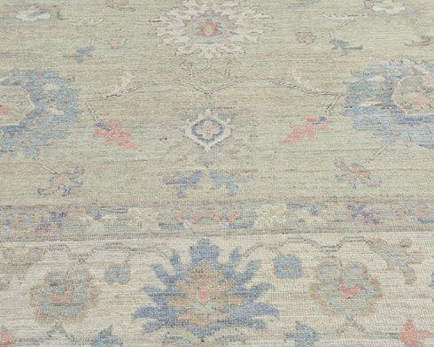8x10 Muted Beige Turkish Oushak Hand Knotted Soft Wool Area Rug