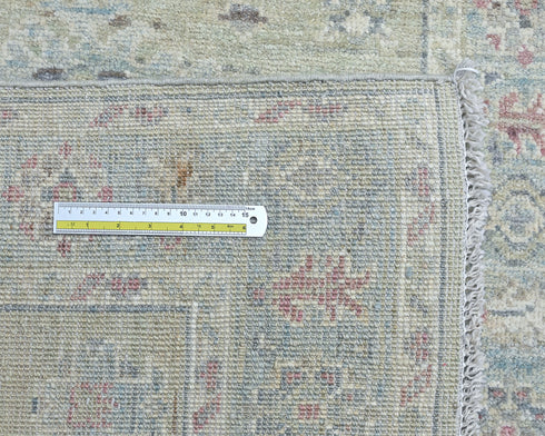 10 Feet Soft Green Oushak Turkish Hand Knotted Traditional Soft Wool Runner Rug