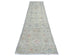 12 Ft Olive Green Oushak Turkish Hand Knotted Floral Soft Wool Runner Rug