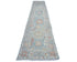 16 Ft Soft Blue Oushak Turkish Handmade Traditional Soft Wool Runner Rug