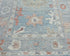 16 Ft Soft Blue Oushak Turkish Handmade Traditional Soft Wool Runner Rug