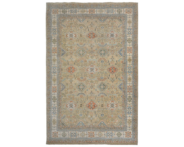 10x14 Ft Golden Brown Kazak Afghan Hand Knotted Geometric Wool Area Rug