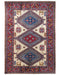 5x7 Beige Shirvan Afghan Hand Knotted Geometric Wool Area Rug