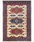 6x8 Beige Shirvan Afghan Hand Knotted Geometric Wool Area Rug