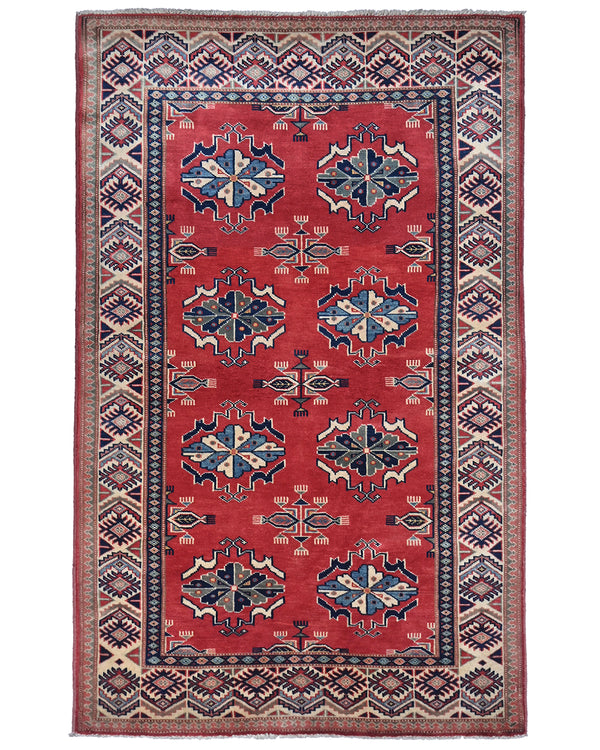 3x5 Ft Red Shirvan Afghan Hand Knotted Traditional Wool Area Rug