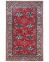 Alfombra tradicional afgana Shirvan roja de lana anudada a mano de 3 x 5 pies