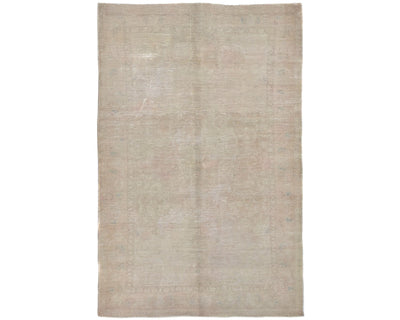 4x7 Vintage Persian Style Hand Knotted Distressed Low Pile Wool Area Rug