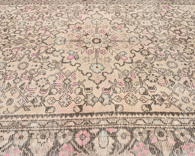 5x7 Vintage Brown Persian Style Hand Knotted Low Pile Wool Area Rug