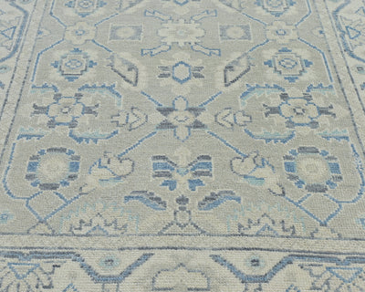 Gray Oushak 4x6 Ft Turkish Hand Knotted Traditional Soft Wool Area Rug