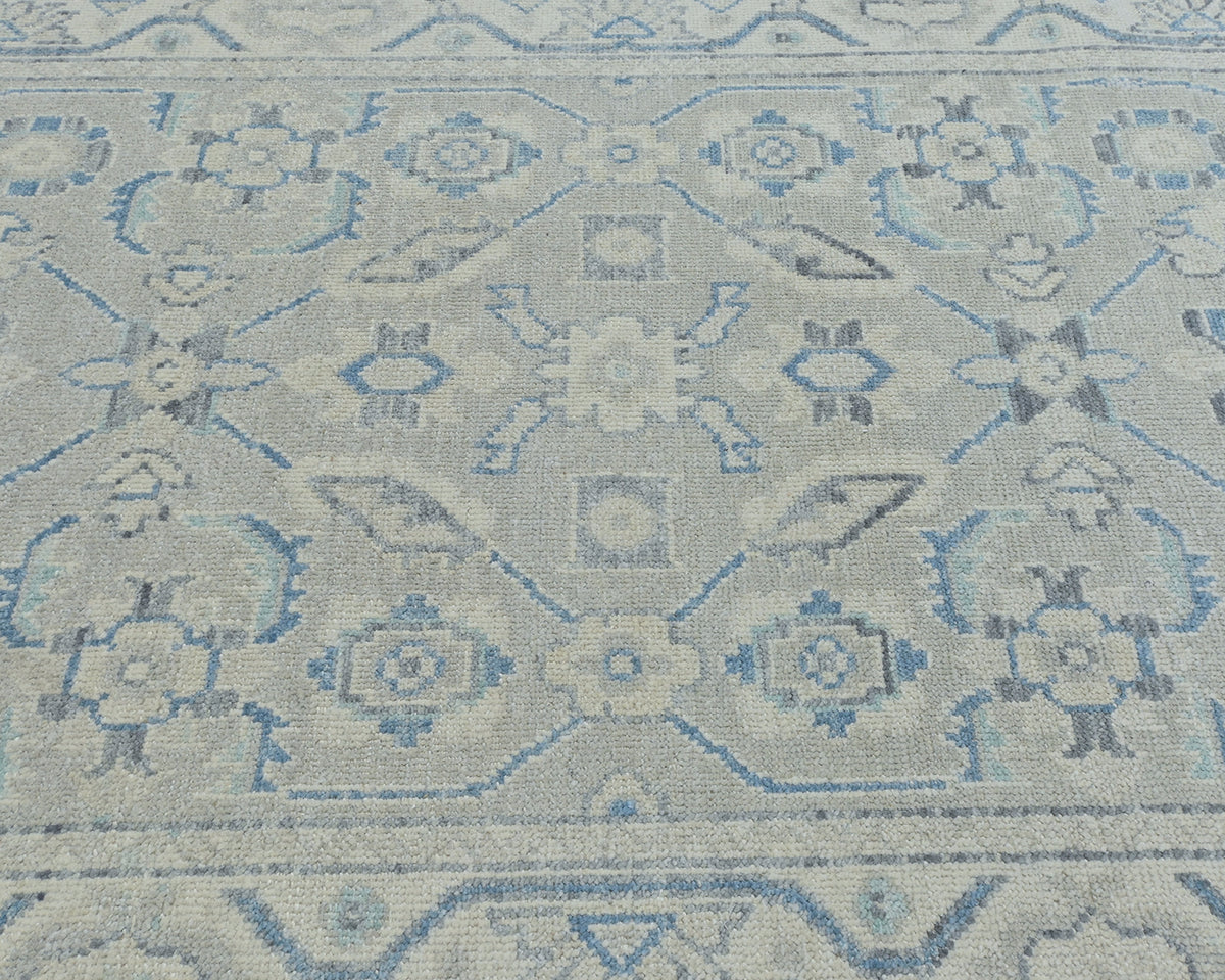 Gray Oushak 4x6 Ft Turkish Hand Knotted Traditional Soft Wool Area Rug