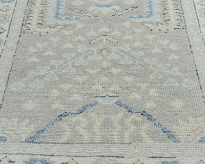 3x12 Ft Gray Oushak Turkish Hand Knotted Traditional Soft Wool Runners