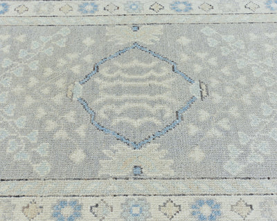 3x12 Ft Gray Oushak Turkish Hand Knotted Traditional Soft Wool Runners