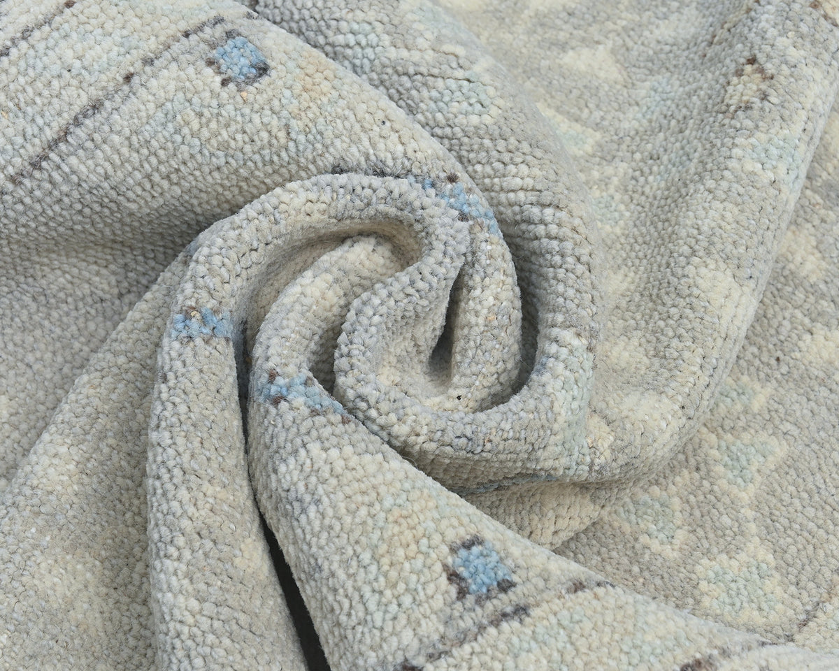 3x12 Ft Gray Oushak Turkish Hand Knotted Traditional Soft Wool Runners