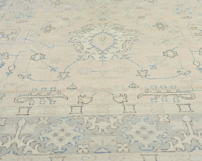 Muted Brown 9x12 Oushak Turkish Hand Knotted Traditional Soft Wool Area Rug