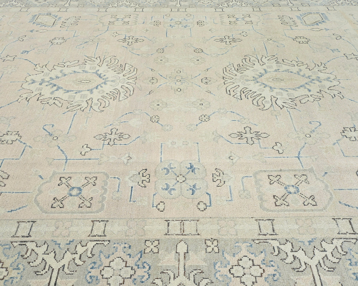 Muted Brown 9x12 Oushak Turkish Hand Knotted Traditional Soft Wool Area Rug