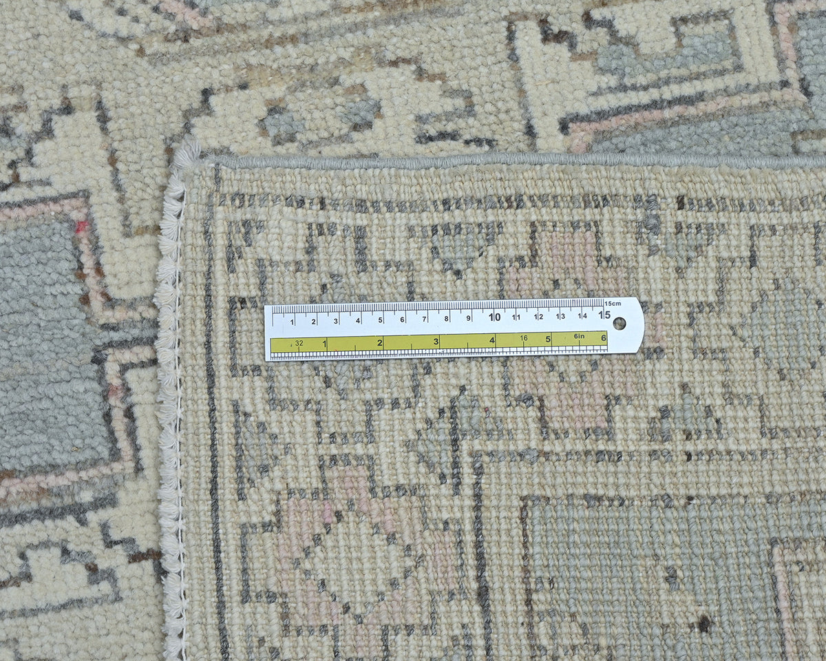 Gray 3x5 Oushak Turkish Hand Knotted Geometric Soft Wool Area Rug
