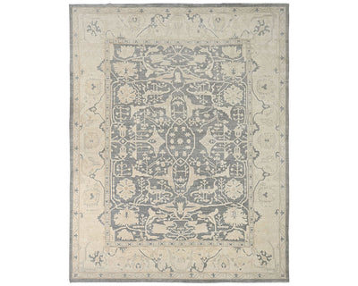 12x14 Ziegler Gray Afghan Hand Knotted Wool Area Rug