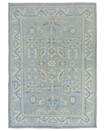 Traditional Oushak 4x6 Ft Turkish Hand Knotted Oragnic Dye Wool Area Rug