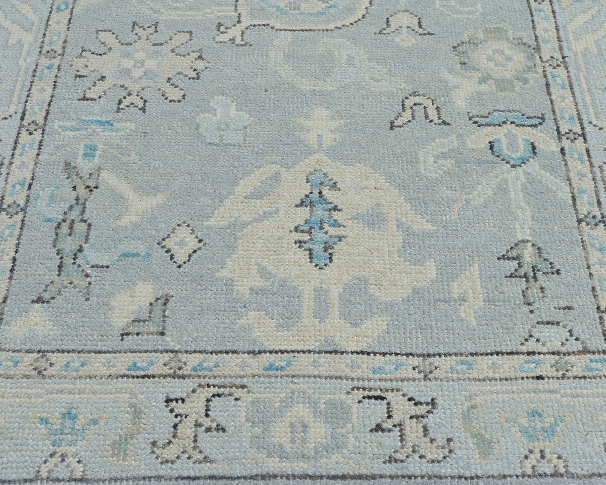 3x5 Ft Gray Oushak Turkish Handmade Traditional Soft Wool Area Rug