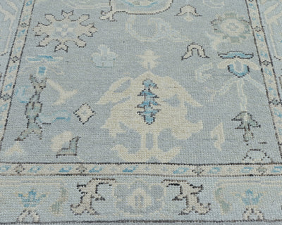 3x5 Ft Gray Oushak Turkish Handmade Traditional Soft Wool Area Rug