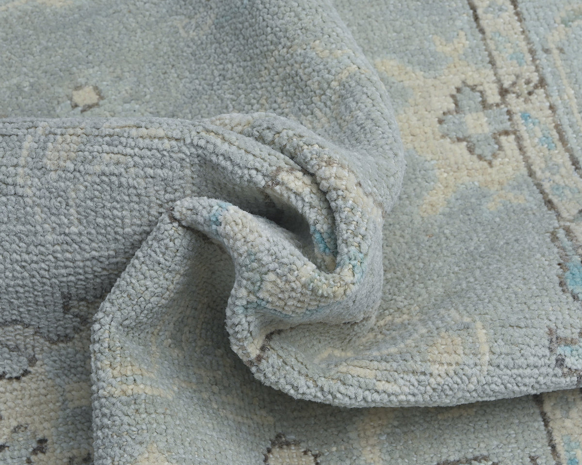 3x5 Ft Gray Oushak Turkish Handmade Traditional Soft Wool Area Rug