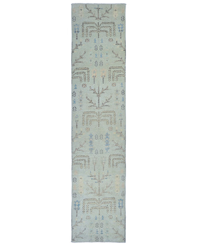 12 Ft Soft Blue Bakshaish Persian Style Afghan Handmade Traditional Soft Wool Runner Rug