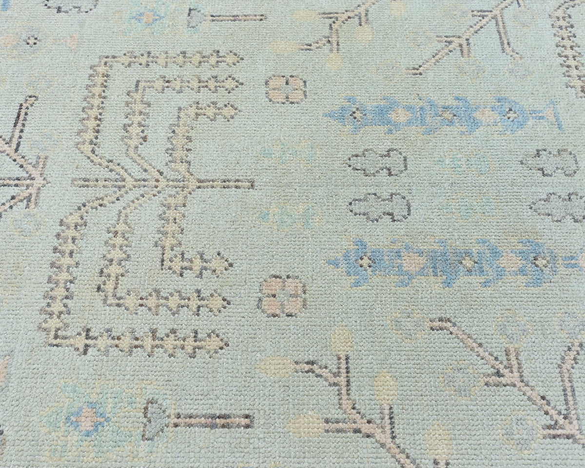12 Ft Soft Blue Bakshaish Persian Style Afghan Handmade Traditional Soft Wool Runner Rug