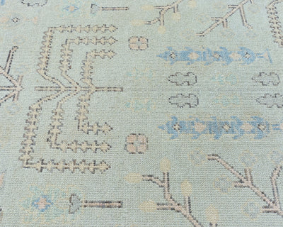 12 Ft Soft Blue Bakshaish Persian Style Afghan Handmade Traditional Soft Wool Runner Rug