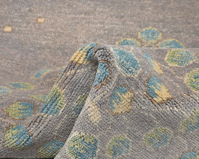 Alfombra afgana Kuba de lana anudada a mano, color gris, de 3 x 4 pulgadas
