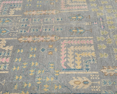 Alfombra afgana Kuba de lana anudada a mano, color gris, de 3 x 4 pulgadas