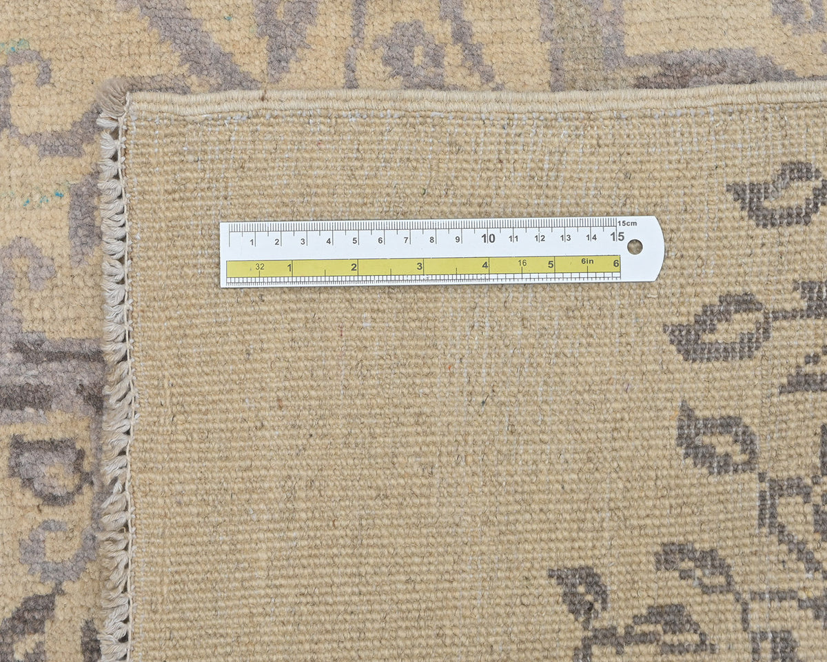 Alfombra afgana Kuba beige de lana anudada a mano de 3x4