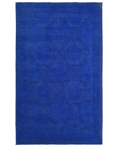 Alfombra tradicional afgana de lana anudada a mano, color azul Chobi, de 1,8 x 2,7 m