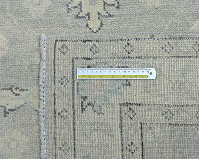 4x6 Floral Gray Oushak Turkish Handmade Traditional Veg Dye Wool Area Rug