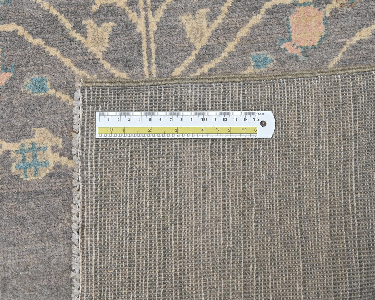 3x5 Gray Kuba Afghan Hand Knotted Wool Area Rug