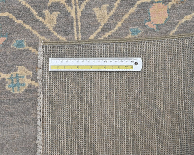 3x5 Gray Kuba Afghan Hand Knotted Wool Area Rug