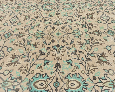 4x8 Vintage Brown Persian Style Hand Knotted Low Pile Wool Area Rug