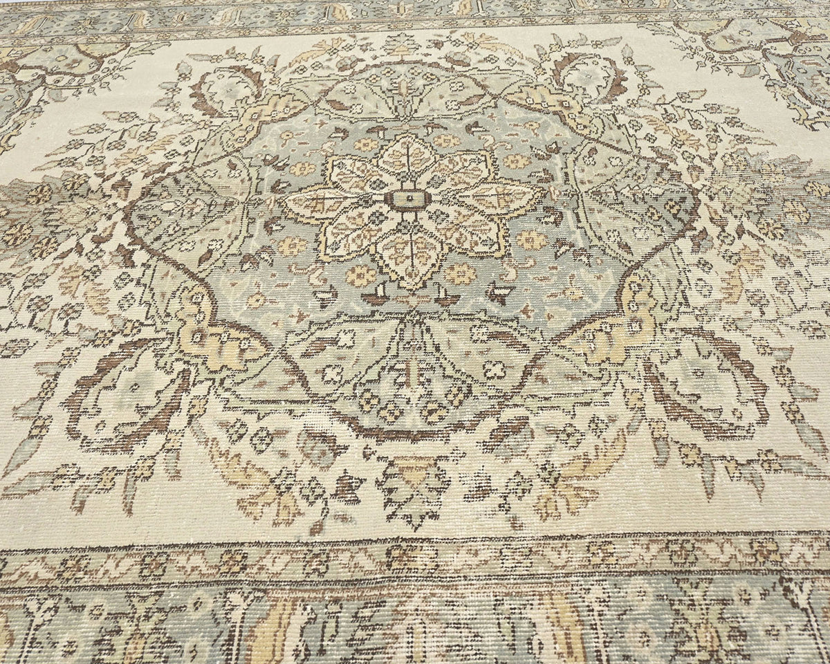 Alfombra de lana de pelo corto, estilo persa vintage, marrón, anudada a mano, de 6 x 9 pulgadas