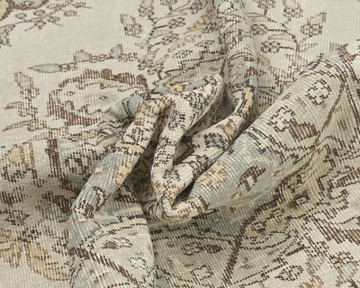 Alfombra de lana de pelo corto, estilo persa vintage, marrón, anudada a mano, de 6 x 9 pulgadas