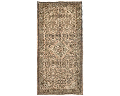 5x10 Vintage Brown Persian Style Hand Knotted Low Pile Wool Area Rug