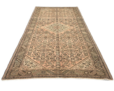 5x10 Vintage Brown Persian Style Hand Knotted Low Pile Wool Area Rug