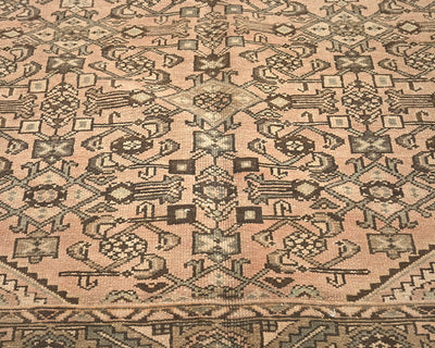 5x10 Vintage Brown Persian Style Hand Knotted Low Pile Wool Area Rug