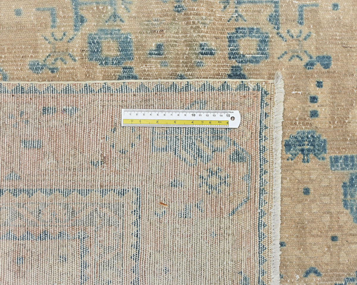 5x9 Vintage Brown Persian Style Hand Knotted Low Pile Wool Area Rug