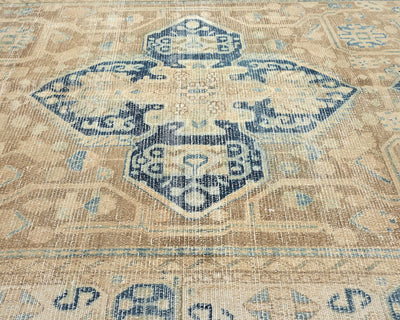 5x9 Vintage Brown Persian Style Hand Knotted Low Pile Wool Area Rug