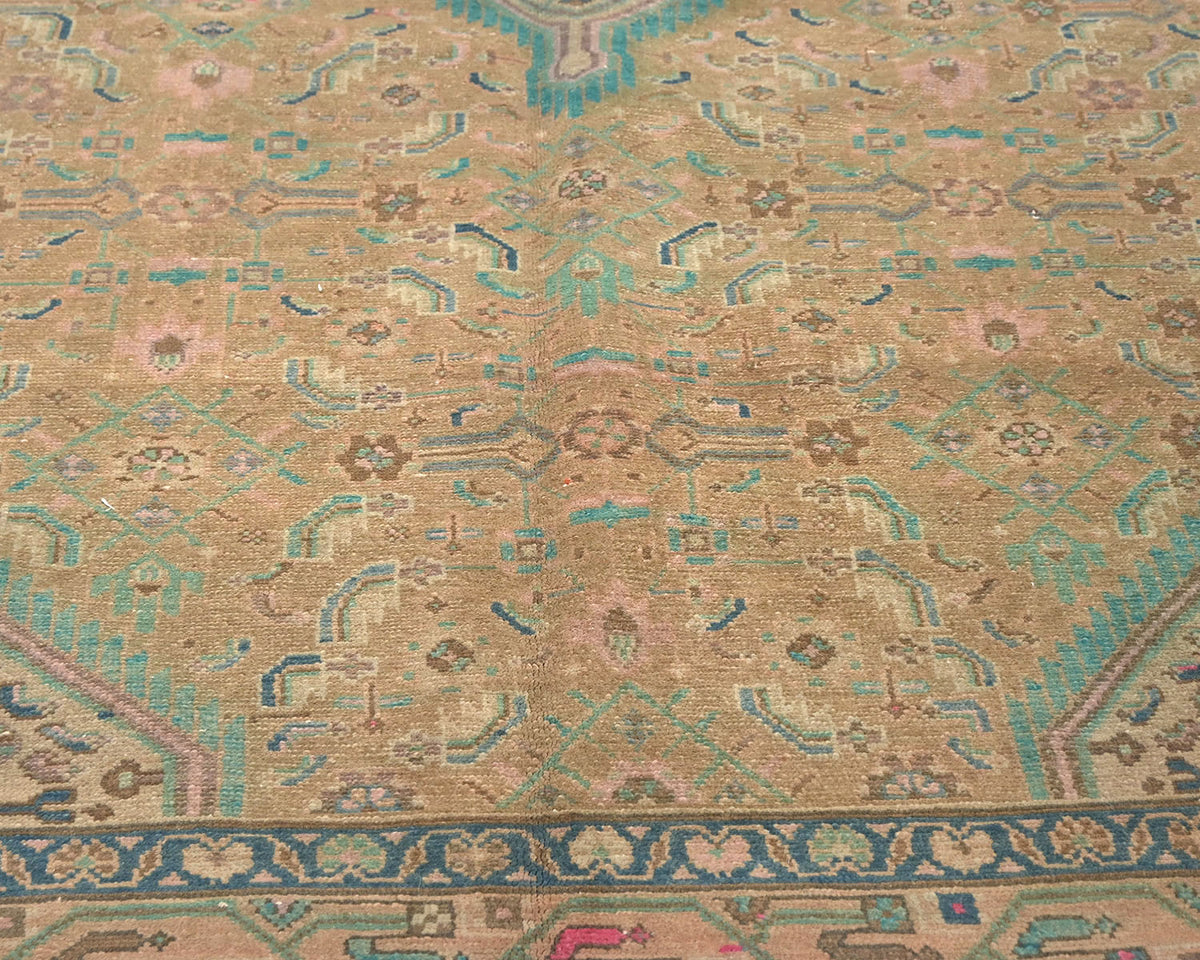 5x10 Vintage Brown Persian Style Hand Knotted Low Pile Wool Area Rug