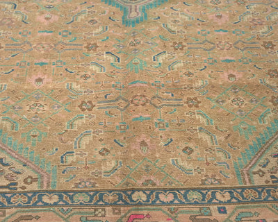 5x10 Vintage Brown Persian Style Hand Knotted Low Pile Wool Area Rug
