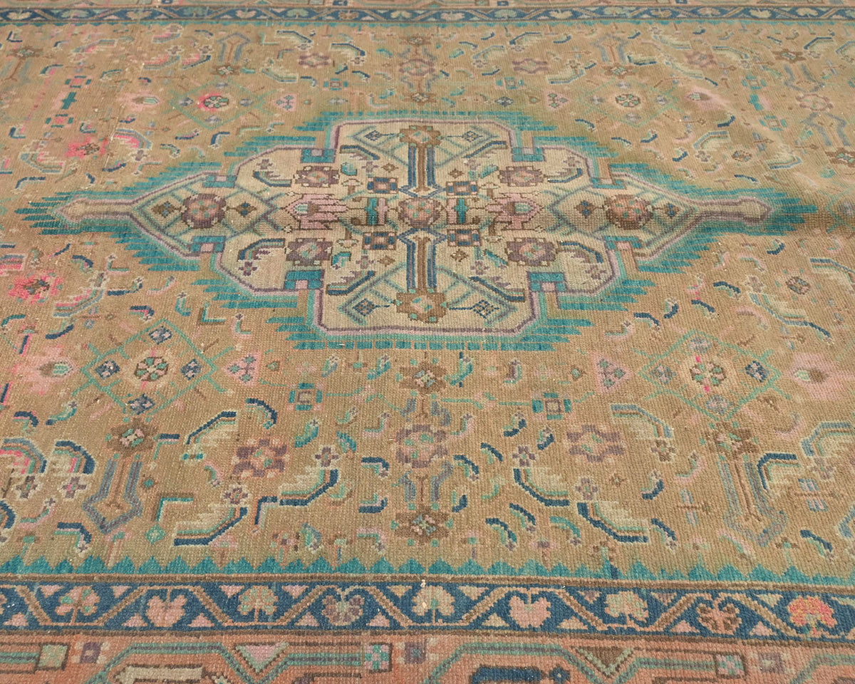 5x10 Vintage Brown Persian Style Hand Knotted Low Pile Wool Area Rug