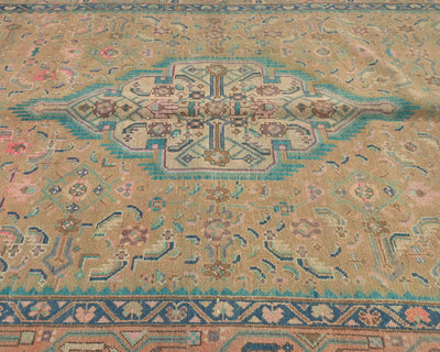 5x10 Vintage Brown Persian Style Hand Knotted Low Pile Wool Area Rug